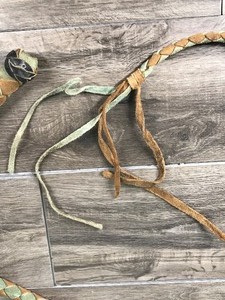 lot 356 image: Cowhide Leather Weaved Whip for Cattle  Horses