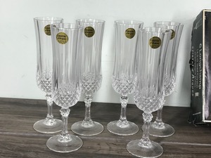 lot 361 image: 6 - 14.5 cl Lead Crystal Champagne Flutes