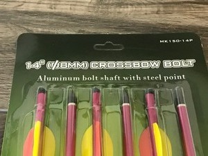 lot 378 image: 2 Packs of 14 Crossbow Bolt Arrows New in Package - 5  Arrows in Each Package - 10 Arrows Total - Aluminum Bolt Shaft with Steel Point