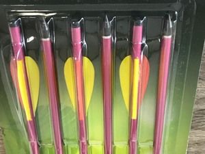 lot 381 image: 2 Packs of 14 Crossbow Bolt Arrows New in Package - 5  Arrows in Each Package - 10 Arrows Total - Aluminum Bolt Shaft with Steel Point