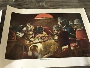 lot 463 image: 4 Prints Dogs Playing Poker