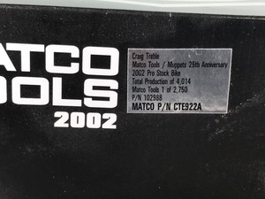 lot 467 image: 2002 Matco Tools Craig Treble  Muppets 25th Anniversary 19 scale die cast pro stock bike