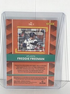 lot 495 image: FREDDIE FREEMAN 2022 Donruss THE HIT LIST INSERT #THL-7 Atlanta Braves Baseball Card