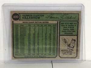 lot 508 image: 1974 Topps Minnesota Twins Harmon Killebrew Baseball Card #400