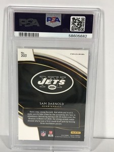 lot 510 image: 2018 Panini Select Sam Darnold Rookie Graded Football Card by PSA #203