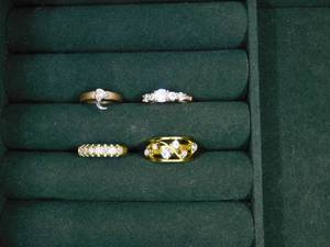 lot 241 image: 2 Sterling silver rings, 1) 14K gold filled and 1 other