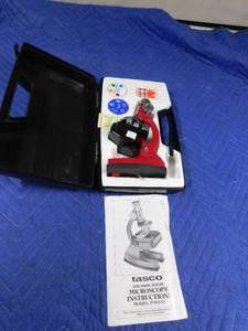 lot 282 image: Microscope with slides and instructions in case