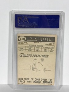 lot 513 image: 1959 Topps Y.A. Tittle Graded Football Card #130
