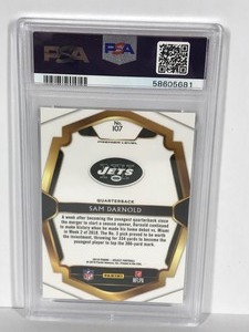 lot 515 image: 2018 Panini Select Sam Darnold Graded Rookie Football Card #107