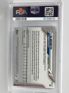lot 516 image: 2020 Topps Series 1 Bo Bichette Graded Rookie Baseball Card #78