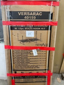 VersaRac Gray Adjustable Steel Overhead Garage Storage Rack (48 in W x 96 in D) With 12 pc multi hook customer return see pictures