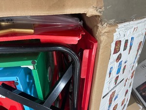 Home Accents  8 ft. Giant-Sized Christmas Gift Box with LED Lights Yard Sculpture damaged bottom see pictures customer returns