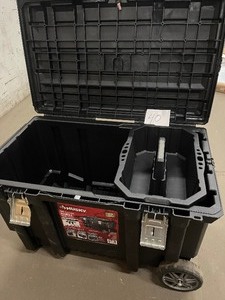 Husky 50 Gal Mobile tool box missing wheel pin customer returns see pictures