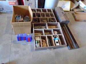 Assortment on nailsscrewtool boxes & etc. As shown.