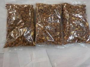 3 - 16 oz Bags Roasted No Salt Added Whole Almonds