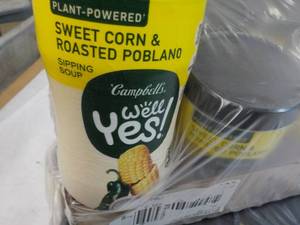 16 ct 11.1 oz Campbells Well Yes Sweet Corn and Roasted Roband Sipping Soup best date 08172023