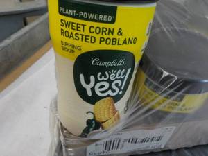 16 ct 11.1 oz Campbells Well Yes Sweet Corn and Roasted Roband Sipping Soup best date 08172023