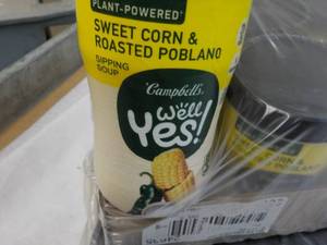 16 ct 11.1 oz Campbells Well Yes Sweet Corn and Roasted Roband Sipping Soup best date 08172023