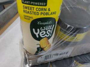 16 ct 11.1 oz Campbells Well Yes Sweet Corn and Roasted Roband Sipping Soup best date 08172023