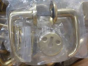 25 Gold Door Handles and extra Cover Plates