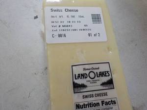 Swiss Cheese Refrigerated 6.94 lbs. Land O Lakes Best By 10232023