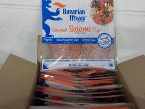 C - 12 x 5 oz Frozen Pkgs Bavarian Meats Smoked Salami Trio