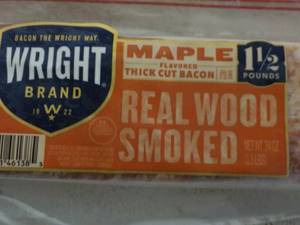 G - 2 x 24 oz Frozen Pkgs Bacon Real Wood Smoked Maple