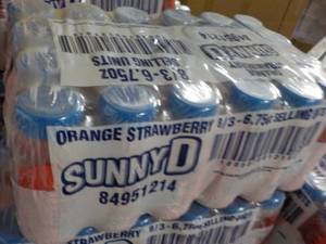 24 Pack Sunny D Orange Strawberry 6.75 oz Bottles