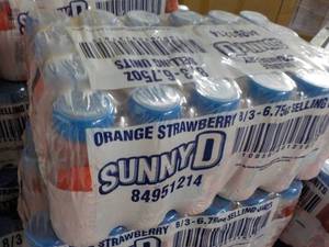 24 Pack Sunny D Orange Strawberry 6.75 oz Bottles