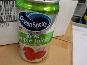 24 pack Ocean Spray Apple Juice 7.2 oz. cans Best By 09032023