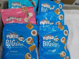6 Stuffed Puffs Big Bites Filled Marshmallows 5.9 oz. bags