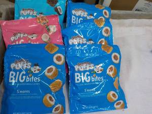 6 Stuffed Puffs Big Bites Filled Marshmallows 5.9 oz. bags