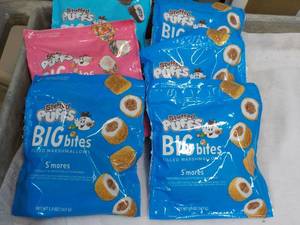 6 Stuffed Puffs Big Bites Filled Marshmallows 5.9 oz. bags