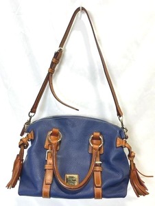 Dooney & Bourke Pebbled Leather Domed Bristol Satchel  Purse in Navy Blue (9 Tall x 13 Wide) with Coin Purse
