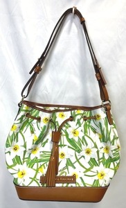Dooney & Bourke Daffodil Botanical Collection Drawstring Tote Bag (11 Tall x 15 Wide) with Coin Purse