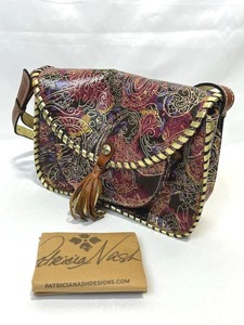 Patricia Nash Beaumont Tooled Crossbody Leather Purse (7 Tall x 10 Wide)