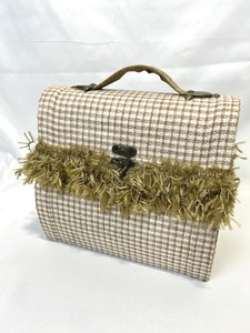 Decorative Wood and Cloth Handbag (9 Tall x 9 Wide x 5.25 Deep)