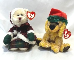Vintage Beanie Babies Lot - Jinglepup and Mrs. Santabear