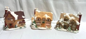Ceramic Lighted Holiday House Set