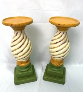 Pair of Ceramic Candle Holders (10 Tall)