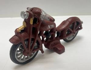 lot 139 image: Vintage Cast Iron Patrol Motorcycle 8 12