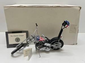 lot 147 image: Franklin Mint Die-Cast Harley-Davidson Easy Rider Chopper In Original Box