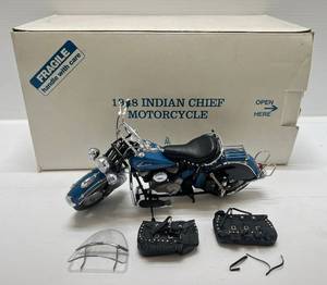 lot 156 image: Danbury Mint Die-Cast 1948 Indian Chief Motorcycle In Original Box