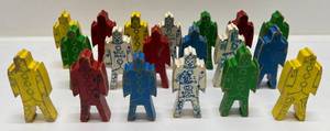 lot 170 image: 1950s Strombecker Wooden Stacking Bill Ding Clowns