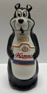 lot 177 image: 1972  (SUPER RARE) (With Strong Beer Label) Hamms Beer Bear Advertising Decanter (NEVER SEEN ONE)
