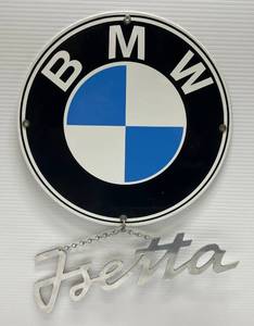 lot 181 image: Vintage Porcelain BMW Isetta Sign 12 x 16