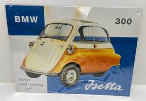 lot 182 image: BMW Isetta Tin Sign In Original Wrap 12x16