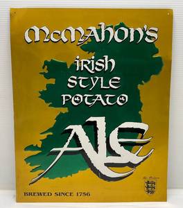 lot 190 image: Mcmahons Irish Style Potato Ale Tin Sign 17 12 x 21 12