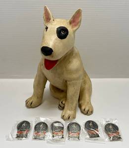 lot 221 image: Vintage 1990 Spuds McKenzie Sculpture & 1996 Atlantic Olympics Minute Maid Pins
