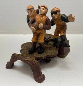lot 228 image: Vintage Heavy Cast-Iron Mechanical Football Bank (Non Working) 7W x 6T